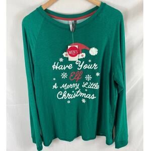NWT Jaclyn Intimates Men's Christmas Lounge Top Size Large
